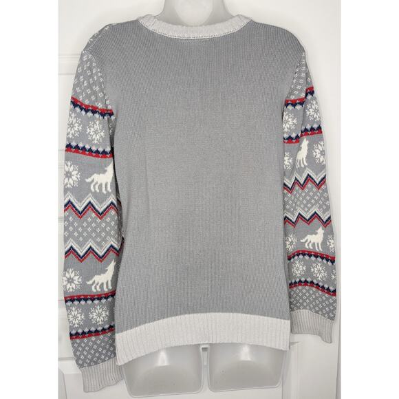 Game of Thrones Knit Sweater Winter Wolf Holiday Unisex Medium GOT Jon Snow HBO - Picture 3 of 9